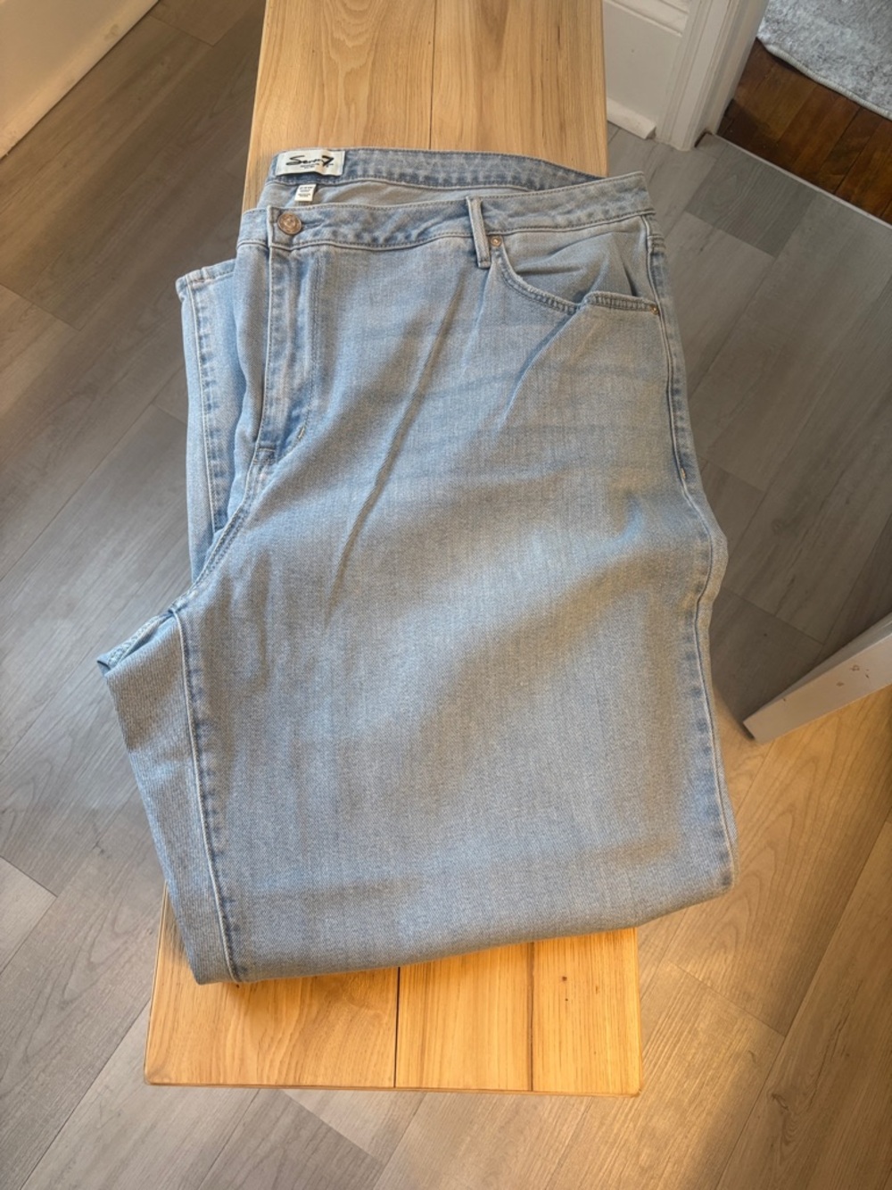 Seven7 Light Wash Loose Straight Jeans